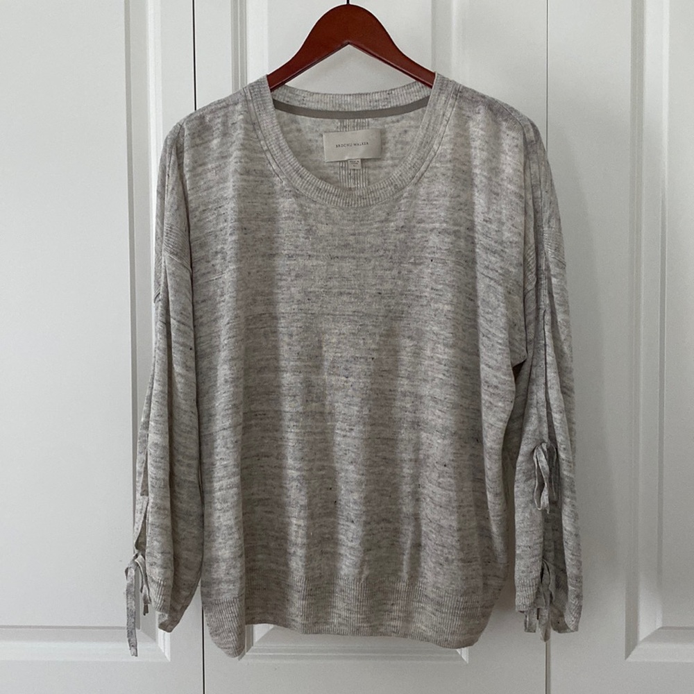Brochu Walker Tie Sleeve Linen Sweater